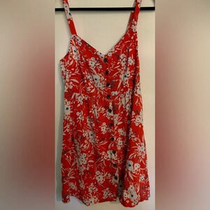Banana Republic Womens Button Front‎ Fit & Flare Floral Dress Adjustable Straps